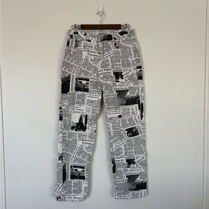 Newspaper Print Pants